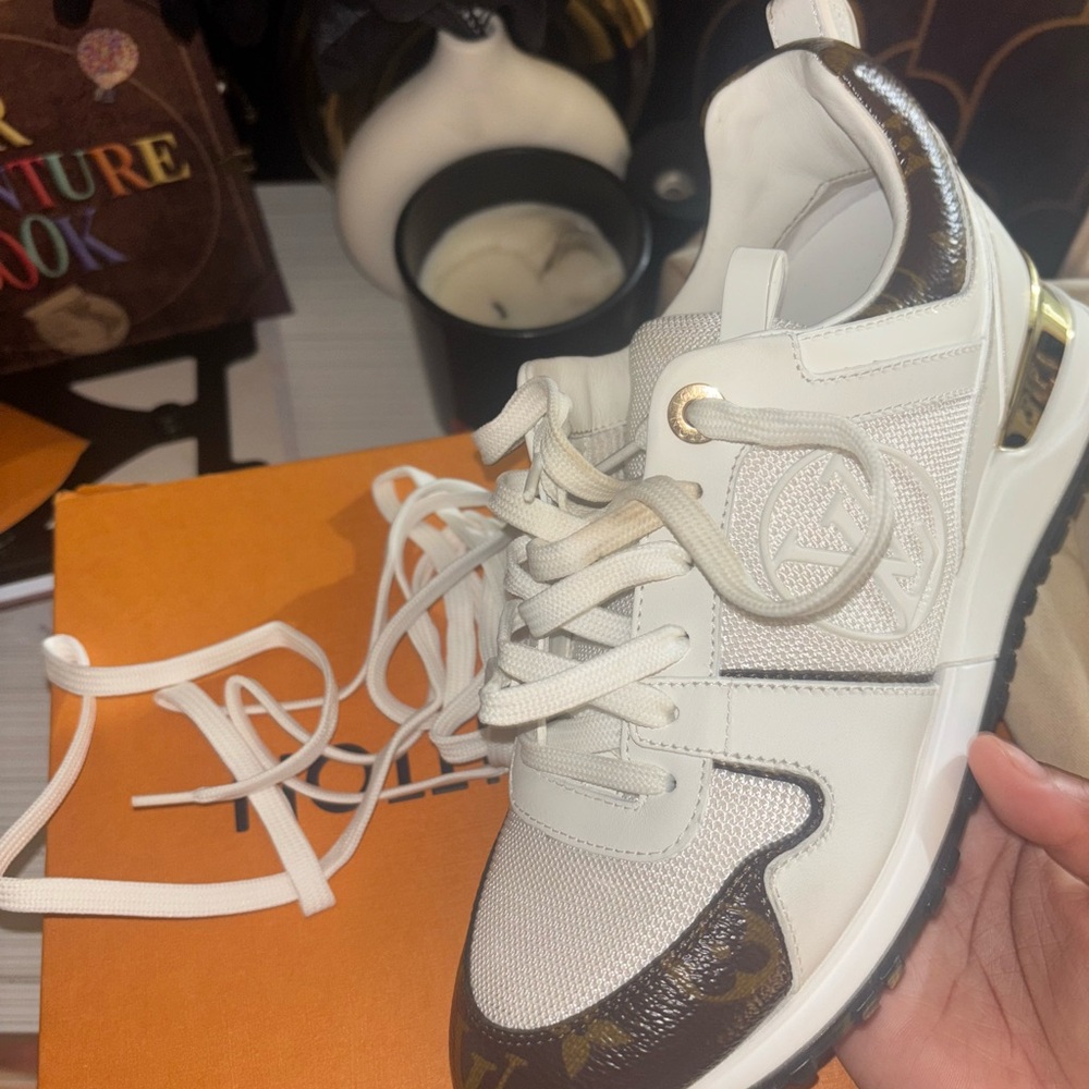 Designer White and Brown Sneakers